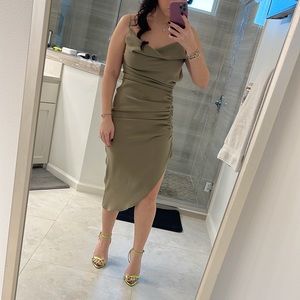 CMEO sage green dress